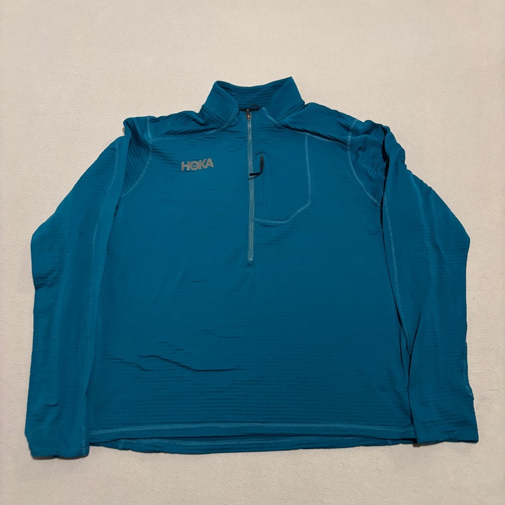 HOKA One One Sweatshirt Women’s XL Blue 1/2‎ Zip Outdoor Athletic Gym Casual